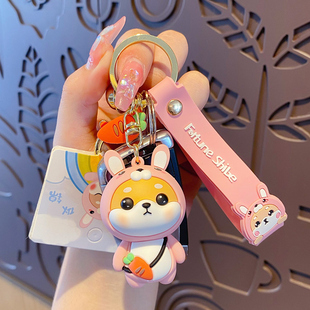 Genuine Xiao Cai Chai Zodiac Car Keychain Pendant Exquisite Birth Year Doll Couple Schoolbag Jewelry