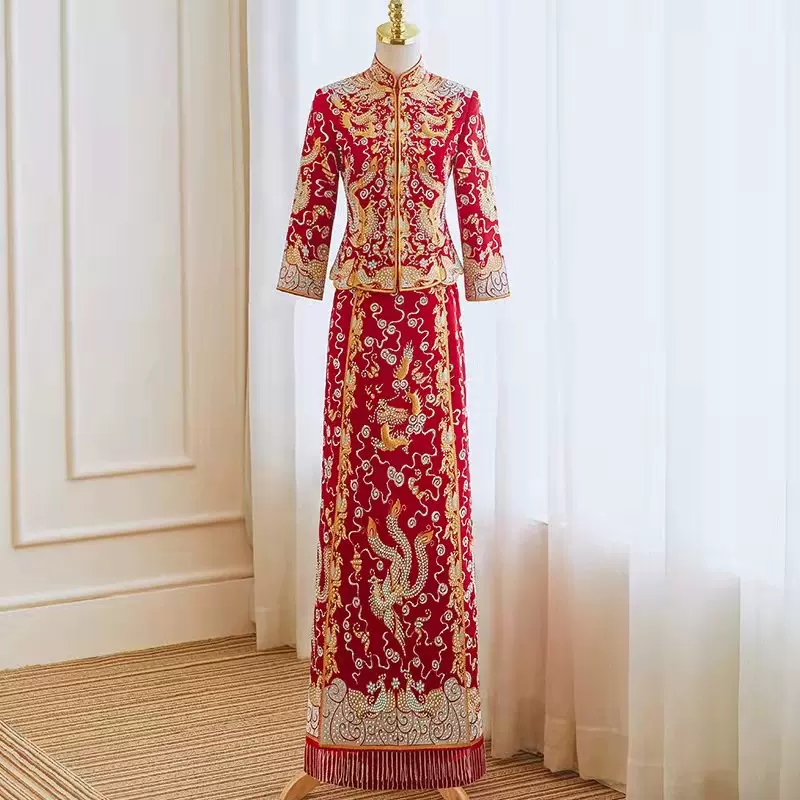 大五福龙凤褂2022新款夏季秀禾服新娘婚纱中式结婚礼服嫁衣敬酒服