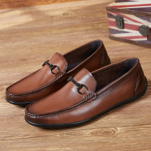 2025秋新款真皮豆豆鞋舒适透气套脚显瘦男士休闲皮鞋厂家批发男鞋