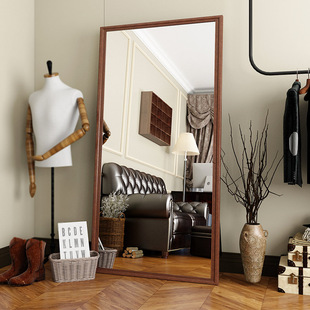 French Retro Clothing Store Fitting Mirror Full Body Dressing Mirror Floor-Standing Home Bedroom Cloakroom Women's High-Style