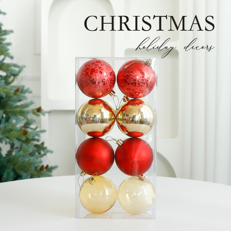 Navidad decoración bola de plástico fiestas colgantes bolas colgantes bolas clásicas barril galvanizadas bolas de Navidad al por mayor en stock