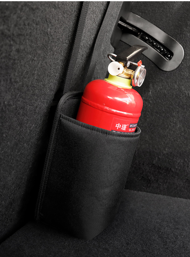 Car Fire Extinguisher Fixed Bracket Car Trunk Storage Net Pocket Car Storage Bag Artifact Multi-Functional Hanging Bag