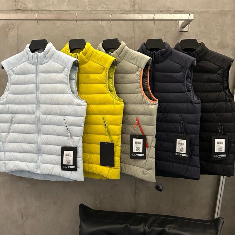 Bird House Same Style Ribbed Vest Cerium Vest Goose down Jacket Solid Color Casual Zipper Stand Collar Unisex