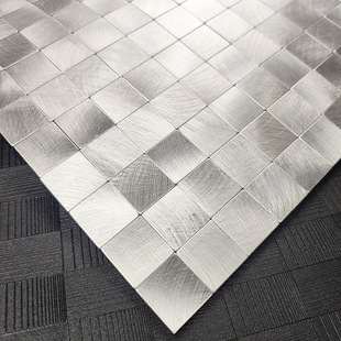Silver Self-Adhesive Mosaic Wall Stickers Background Wall Gray Sofa Aisle Tiles Self-Adhesive Metal Stainless Steel Wall Tiles
