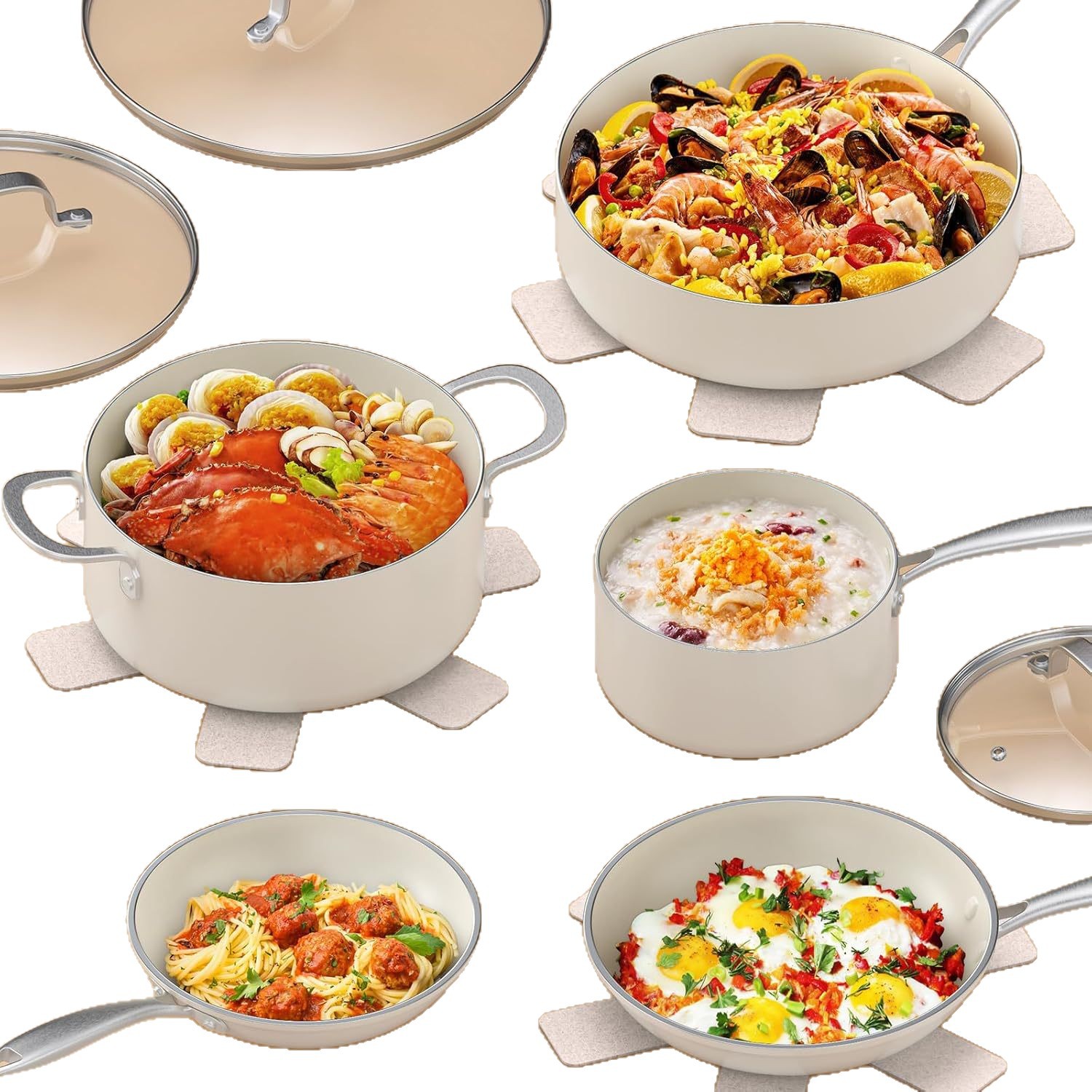 Kit multifuncional de arroz de arroz de arroz de piedra para fritar la olla de frito de verduras de salsa de salsa de leche de salsa de salsa antiadherente