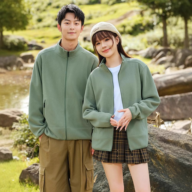 Autumn and Winter Double-Sided Fleece Sweatshirt with Zipper, Logo Print, Fast-Selling Ai Smart Technology Company Event Jacket