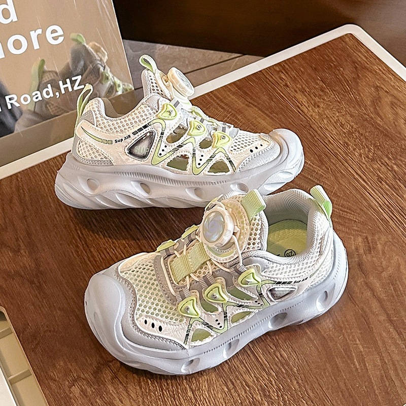 Girls' Boys' Sneakers Mesh Closed Toe Rotating Buckle Summer New Style Casual Frame Shoes Children's Trendy_voghion.com