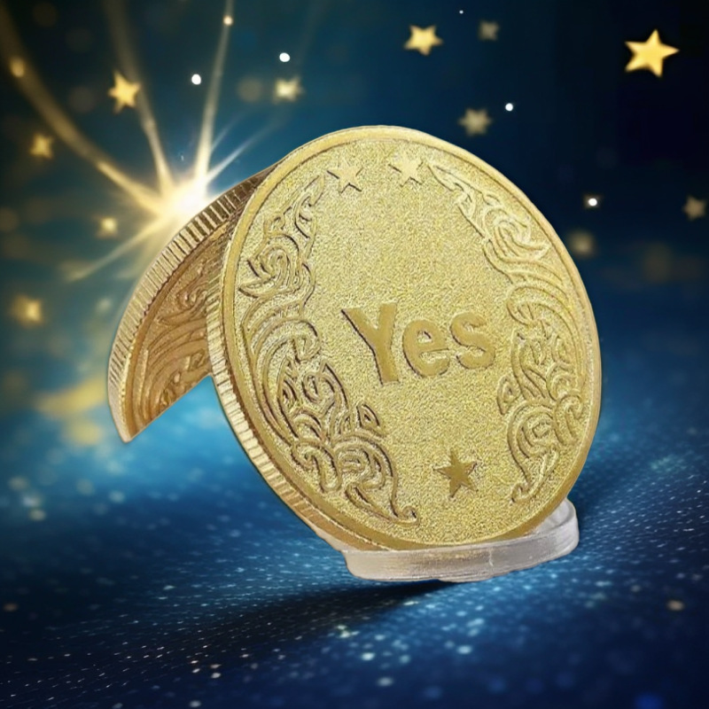 Decision-Making Coin Yes/No Lucky Wishing Coin Creative Gift Commemorative Coin High-End Gift Commemorative Edition Promotional Gold Coin