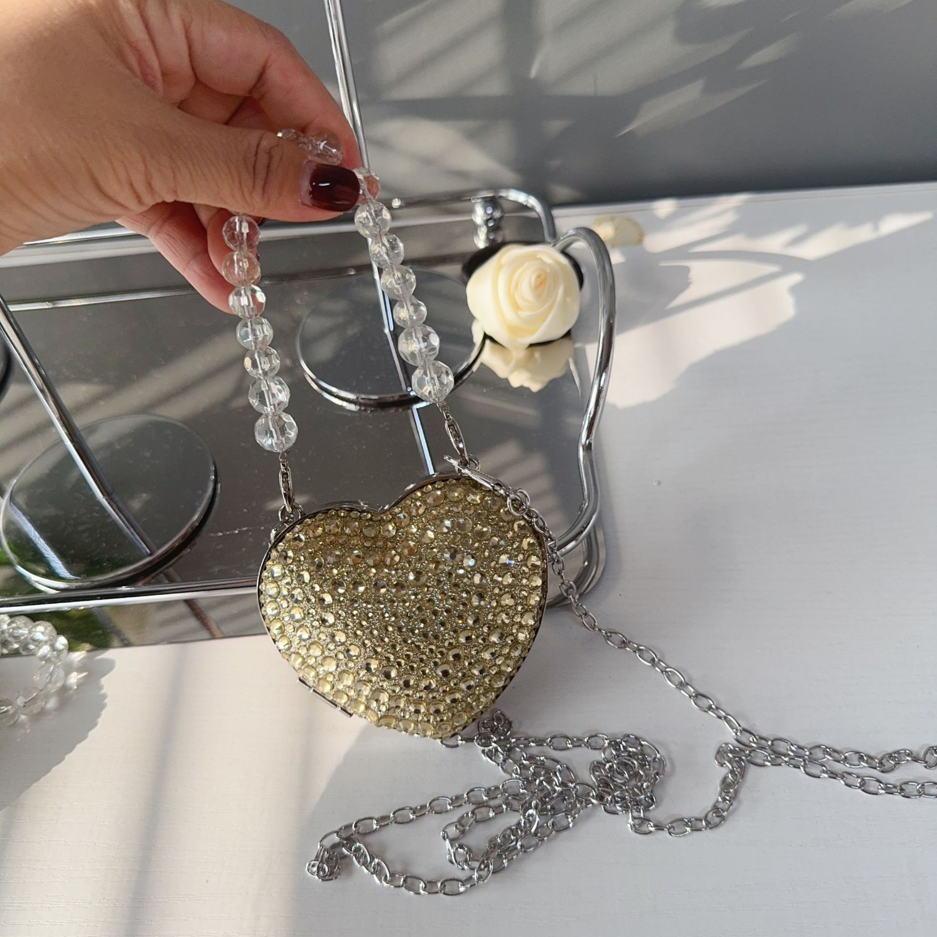 2025 High-end Fashion diamond-encrusted Full Diamond Evening Bag, Small, exquisite and shiny dress bag, Light luxury Dance Party Bag undefined