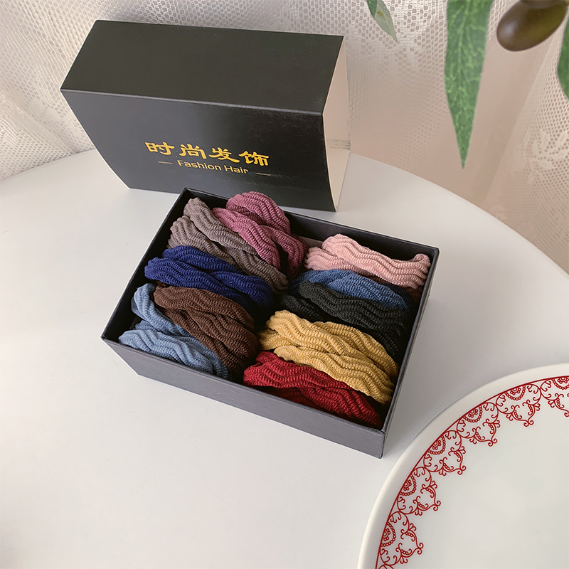 Cuerda de cabeza gruesa banda de goma toalla banda de pelo de las mujeres alta elástica duradera banda de goma sin costura temperamento simple cuerda de lazo de pelo diario