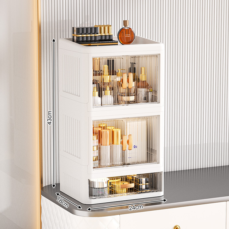 ライト高級スキンケア防塵家庭用引き出し型口紅ドレッシングテーブル化粧品収納ボックスジュエリー収納棚|undefined