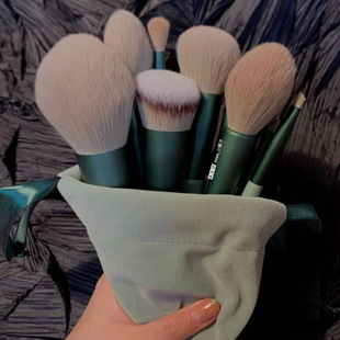13 Four Seasons Green Makeup Brush Green Beauty Quick-drying Makeup Brush Set Super Soft Blush Powder Brush 22