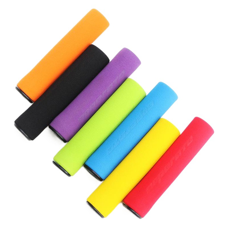 Cubierta de la manija de bicicleta de montaña antideslizante amortiguador de choque resistente al desgaste manija de la manija de color rojo esponja cubierta de la manija con el bloque de la manija