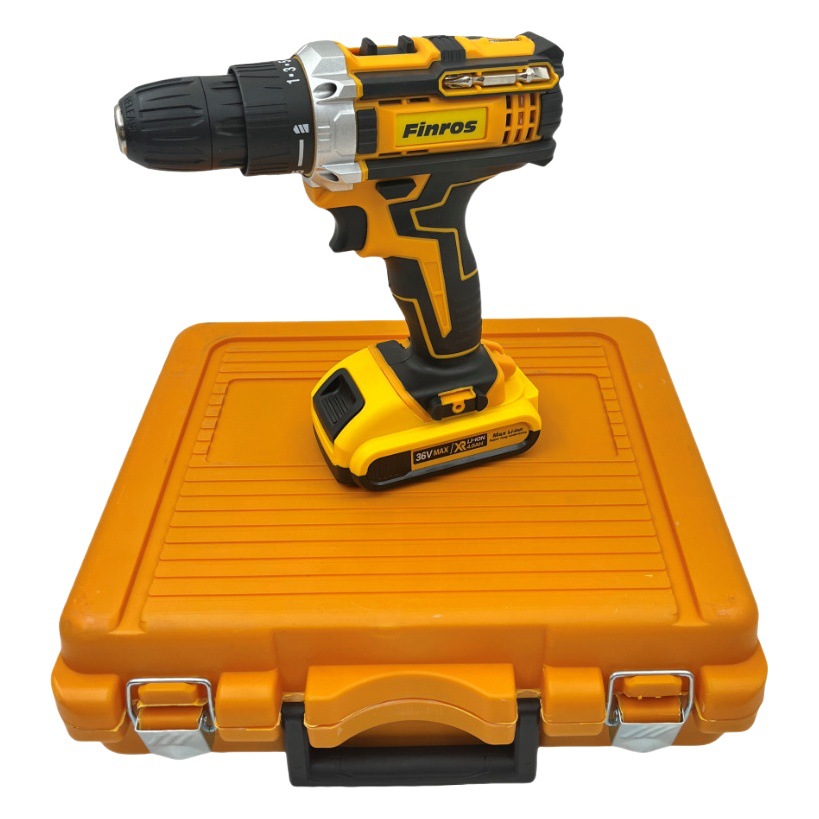 Comercio exterior transfronterizo DW modelo 21V multifunción tornillo Impacto de doble velocidad taladro eléctrico de litio conjunto completo de accesorios Caja de Herramientas