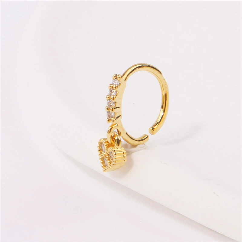 Мини маленькая любовь инкрустированный цирконом Кулон Кольцо В Носу серьги-хрящи Подвеска европейские и американские женские кольца в носу кулон шпилька для носа