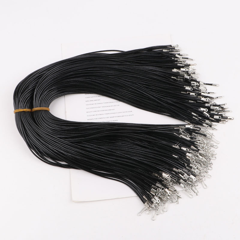 8 -character deduction, leather rope necklace 1.5mm thick/45cm long tail chain