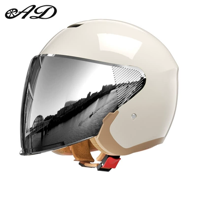 Electric Vehicle Helmet for Men | Motosiklet kaskı (dəbilqə) - 3c-certification-beige-silver-plated-mirror-high-definition-mirror-one-size-fits-all-54-60-head-circumference
