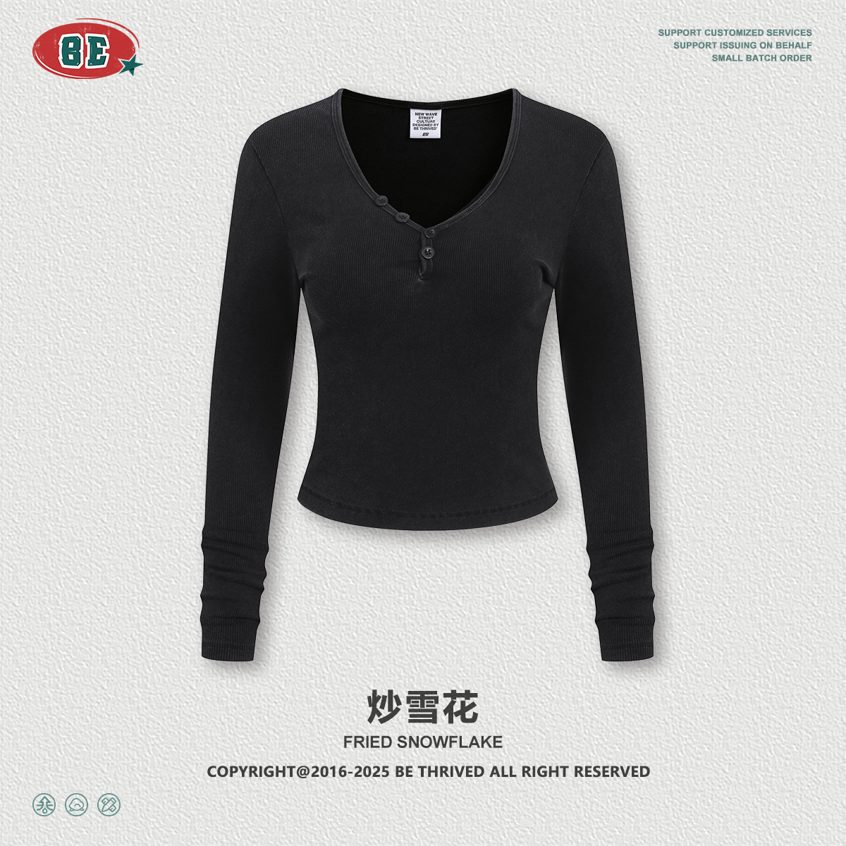 BE ropa de mujer | Suéter de manga larga con botones con cuello en V sexy puro europeo y americano, camisa de fondo delgada y delgada, camiseta de color sólido, mujer image 11