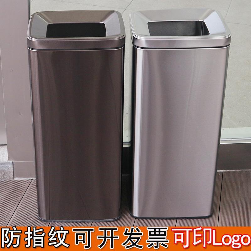 Stainless steel trash can straight tube shopping mall hotel lobby restaurant elevator mouth sanitary toilet hand cleaning carton