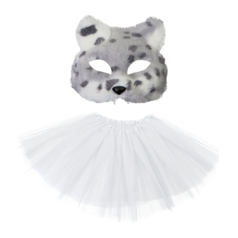 Máscaras transfronterizas de leopardo de peluche máscaras de gato animales semi-cara completa DIY pequeño zorro charlar Halloween al por mayor