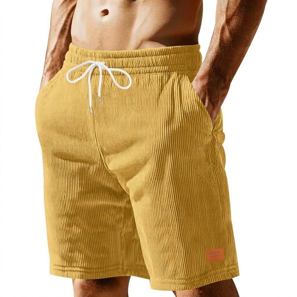 Herren Cord Shorts Mit Tunnelzug Für Strand Und Freizeit_voghion.com
