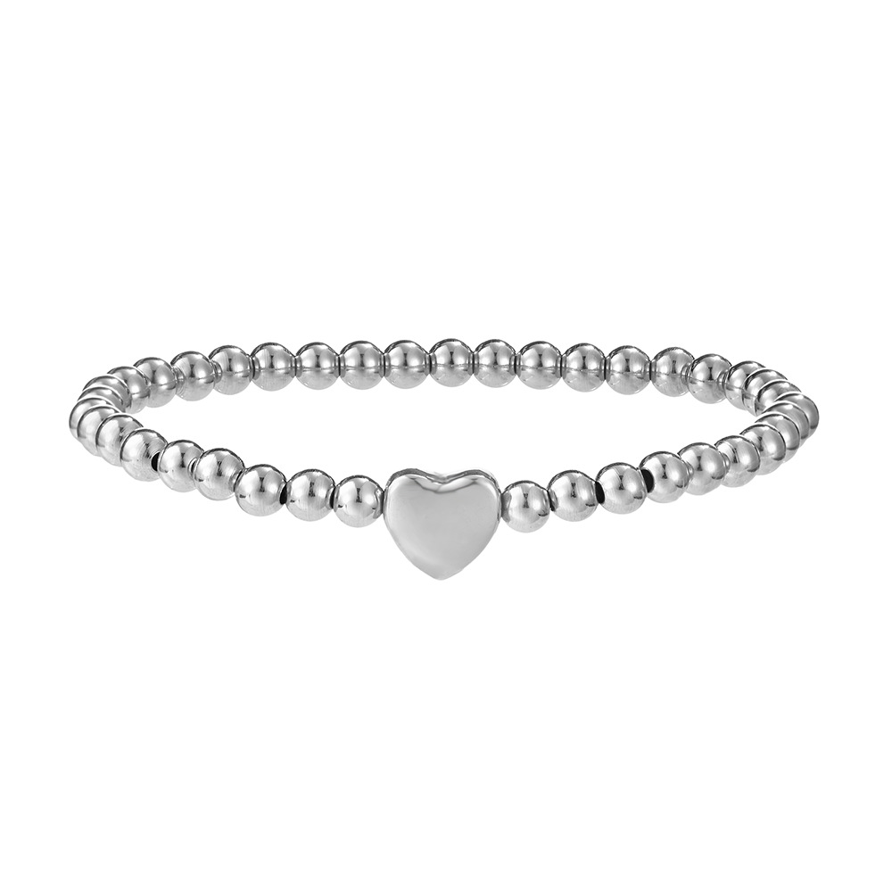 AMZ simple y versátil joyería de lujo ligera al por mayor estilo de pareja pulsera de cuentas redondas de acero de titanio chapado en oro real de 18k pulsera de amor image 9
