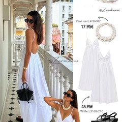 夏の新しい女性のヨーロッパとアメリカンスタイルのサスペンダーVネックソリッドカラー多用途バックレスドレス