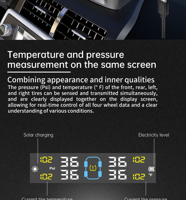 Car Tire Pressure Monitoring, Small Car Tire Pressure Monitor, Tpms, Tire Pressure Detection, Tire Pressure Sensor, Cross-Border E-Commerce