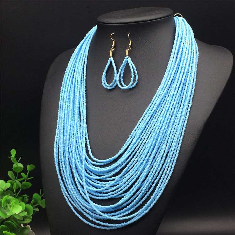 Acrylic Material Solid Color Pattern Ethnic Style Solid Color Arylic Women'S Long Necklace