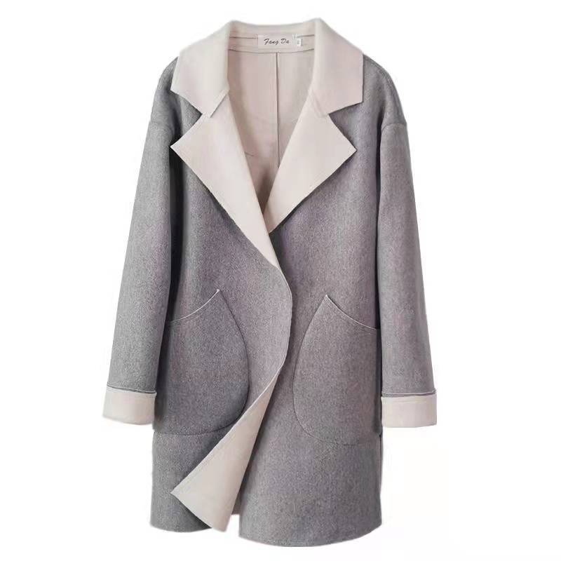 우아한 그레이 양면 천 접합 모델