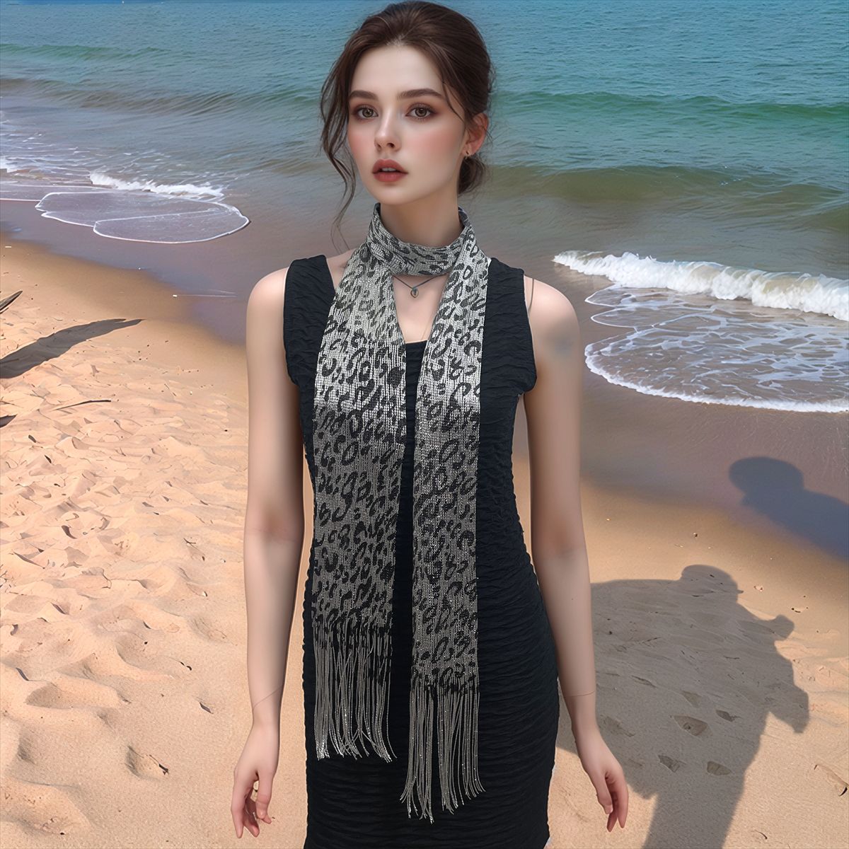 10公分豹纹银色