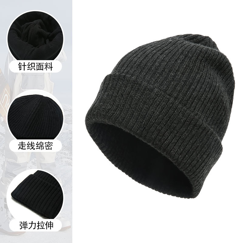 冬のレトロな男性はベルベットのニット帽を厚くしてファッション的な純色のバッグの毛糸帽運動防寒冷帽