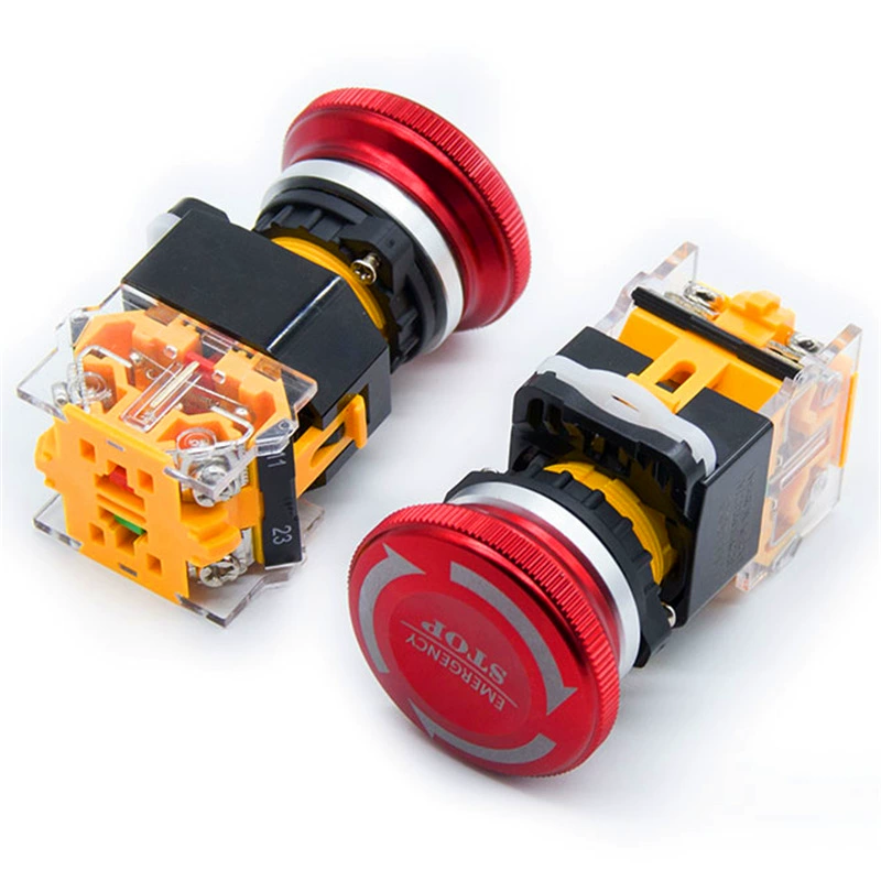 LA38 mushroom header open one -one -closed emergency stop button switch two open two emergency 10A large current button