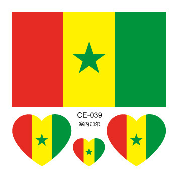 Colección completa de banderas nacionales Spot Juegos del Día Nacional Pegatinas de bandera de amor Pegatinas de tatuajes Pegatinas faciales impermeables para hombres y mujeres Pegatinas de actividad