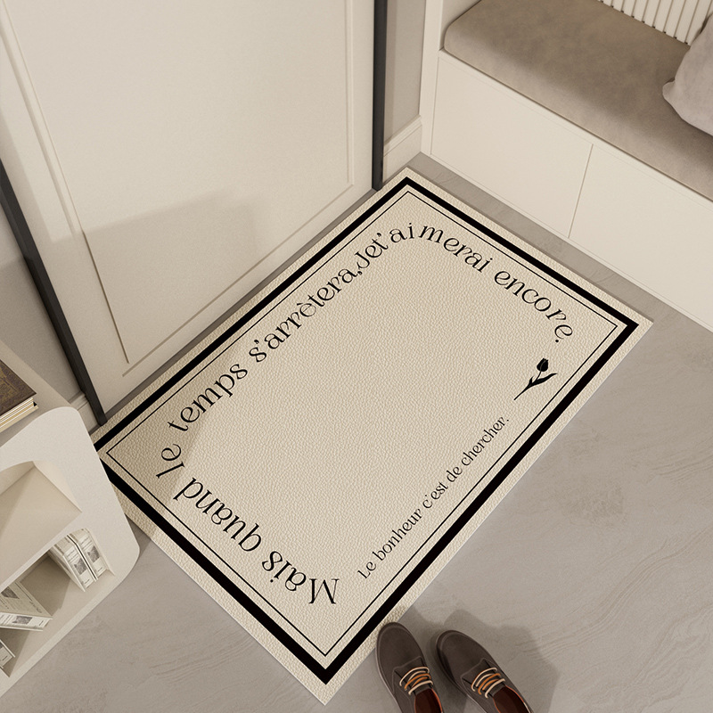 Retro cream-style round doormat, entryway mat with French elegance, welcome mat for front door, entryway mat, foot mat, durable