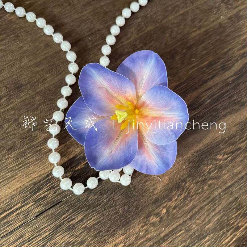 3d打印郁金香花头手感保湿仿真花 假花花环簪花发饰diy头饰鸭嘴夹|undefined