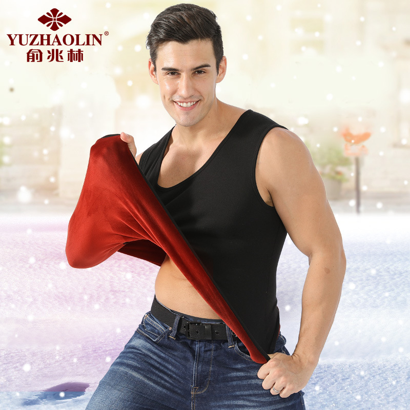 Yu Zhaolin's Thermal Vest with Fleece Lining, Thickened and Enlarged, Men's Vest for Middle-Aged and Elderly, Wholesale Cold-Proof Inner Wear