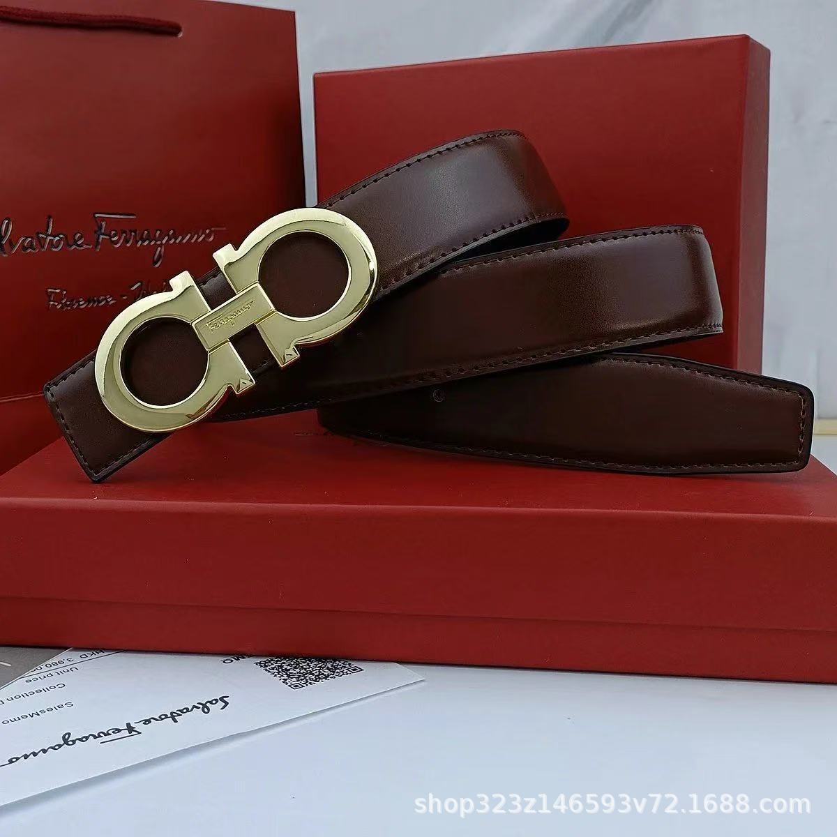 Brown plain gold buckle [hanging buckle-gift box] / 105cm