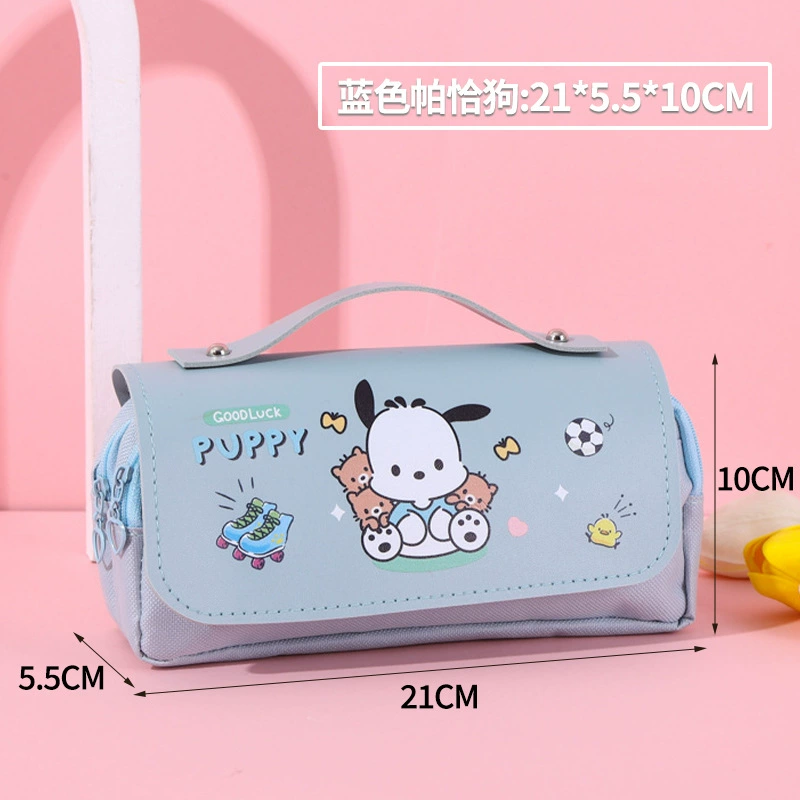 Sanrio, высококачественный вместительный двойной карманный пенал для школьников, антистресс