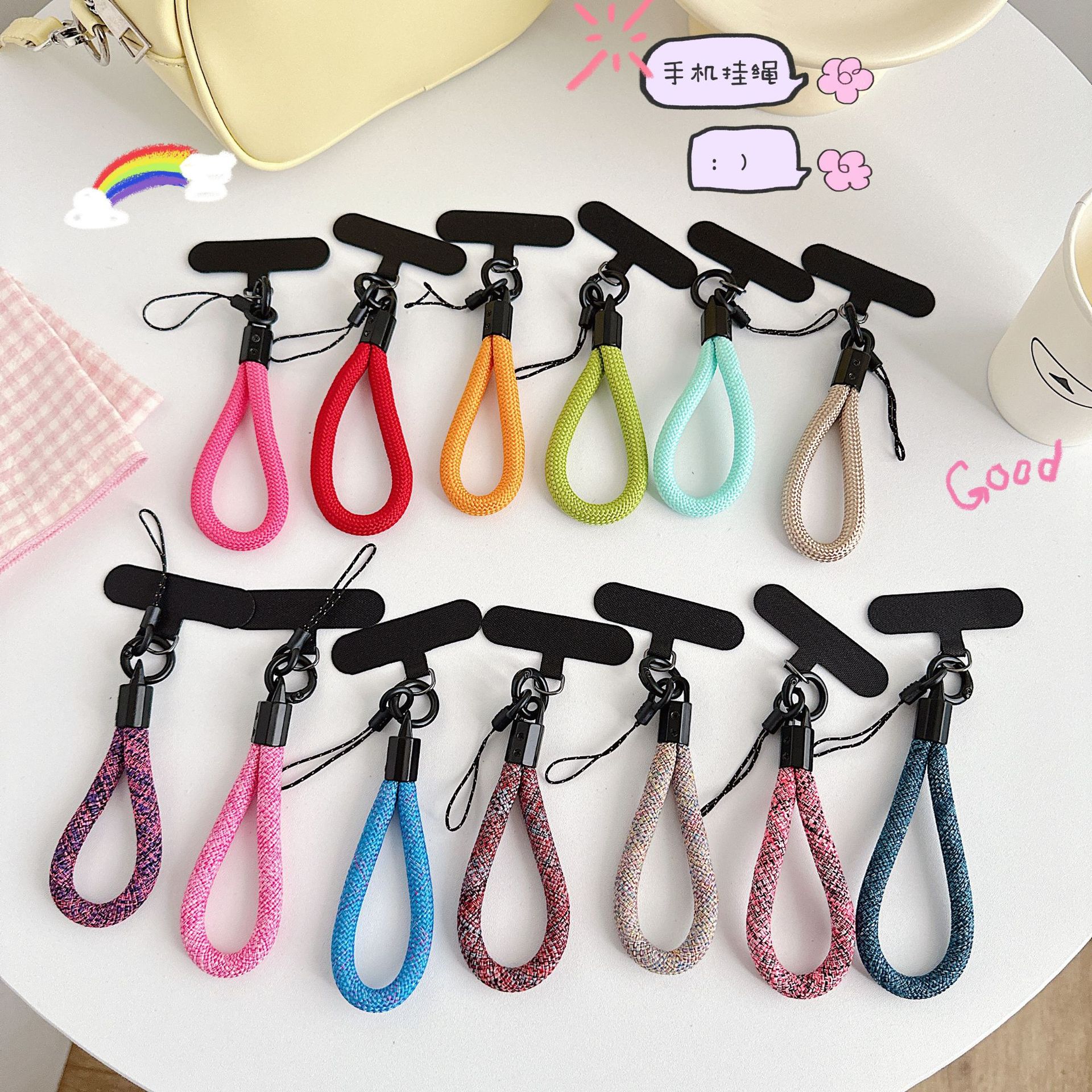 Teléfono móvil de nylon tejido corto con clip multifuncional bolso portátil colgante accesorios colgante universal
