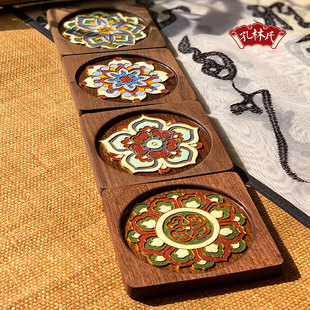 Walnut Pattern Tea Coaster DIY Full Set of Glaze Filigree Enamel Material Package Cloisonné Intangible Cultural Heritage Crafts