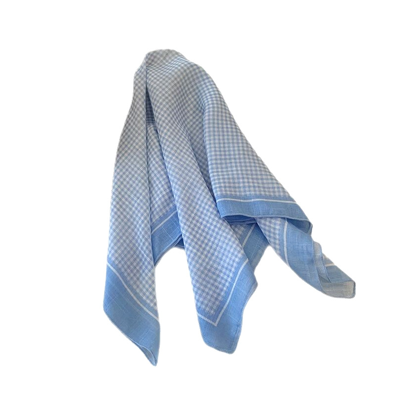 Azul cuadrado de alta calidad toallas de primavera y verano mujeres nuevas bufandas de seda de estilo francés universal moda toallas triangulares al por mayor