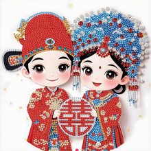 喜庆福字5D异形钻石贴画婚庆热销点钻装饰画工厂直销手工钻石画