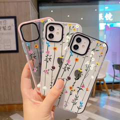 Foreign trade flower vine iPhone 13 pm case 15 pro transparent case 14 pro soft case iPhone 11 cross-border XR