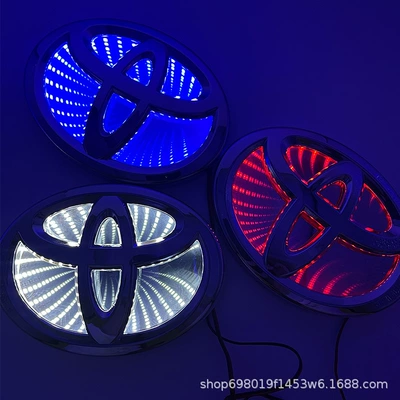 【Cross-Border Hot Product】Suitable for Various Cars 3D Illuminated Led Rear Emblem Light (Other lights) - toyota-100cm-x-68cm-white