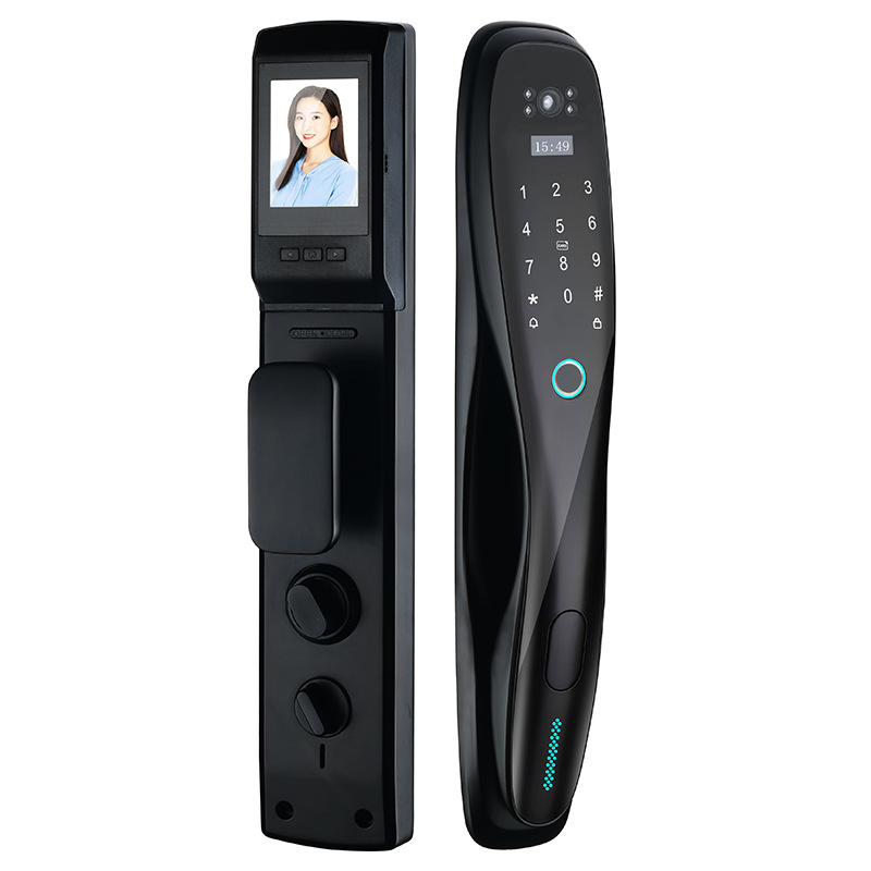 Cerradura automática cerradura de huellas dactilares con cámara de monitoreo cerradura inteligente cerradura de contraseña interior visual ojo de gato