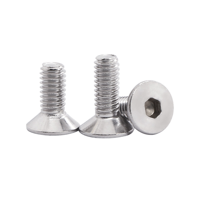 Stainless steel flat head hex screw rod DIN7991 flat tail 304 machine screw countersunk hex bolt and screw