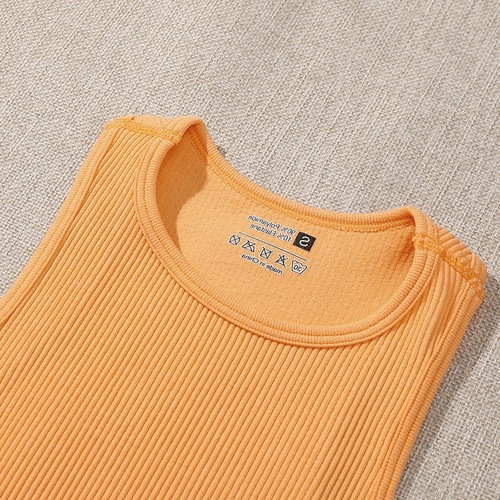 Elastic Rib-Knit Sleeves Casual Corset Indoor Tank Tops