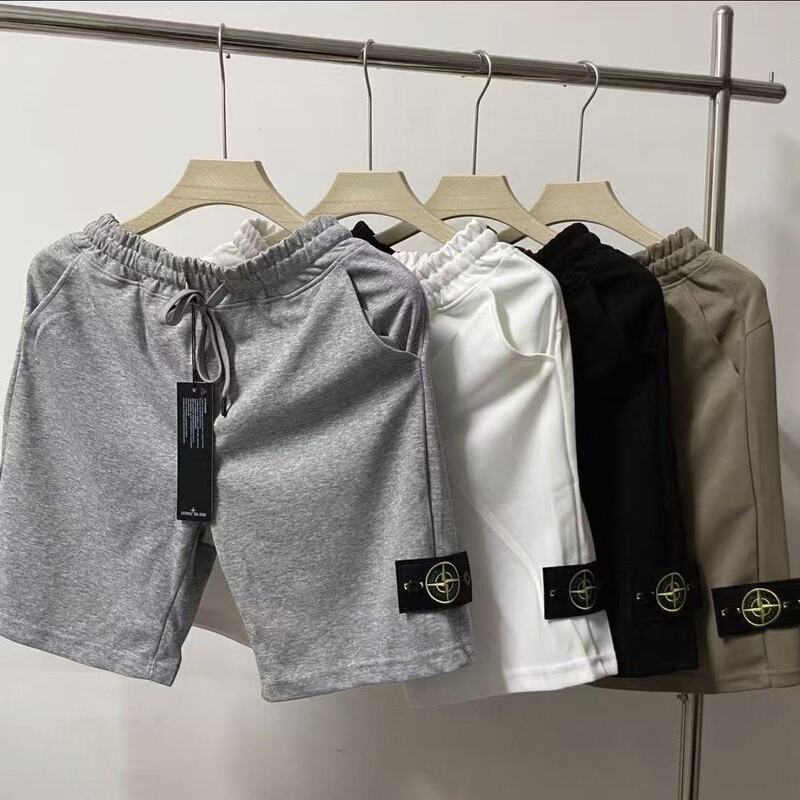Cross-Border Trade 2026 Spring/Summer In-Stock Stone Classic Cotton Sports Shorts Casual Trendy Five-Point Beach Shorts