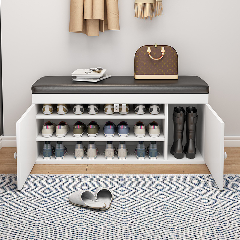 Cambio de zapatos taburete simple hogar económico sala de estar zapato-Usar taburete puede sentarse pequeño zapato gabinete Puerta de almacenamiento rack zapato a prueba de polvo